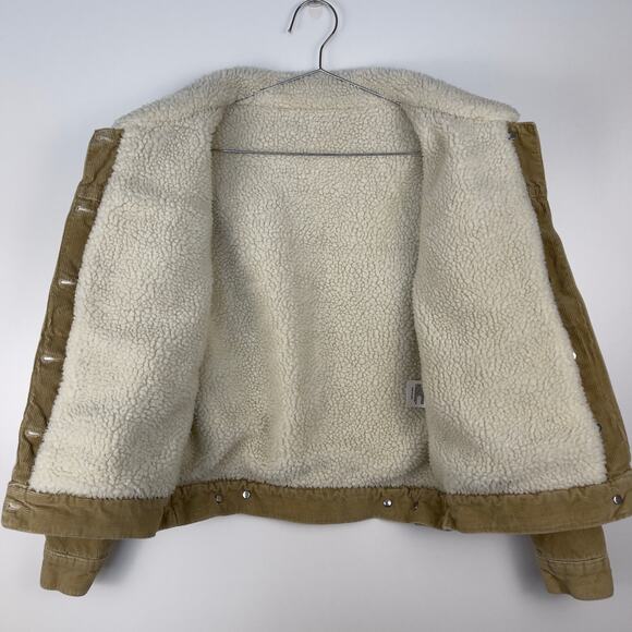 Brandy Melville John Galt Tan Corduroy Sherpa Lined Jacket Small - Picture 13 of 15